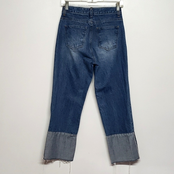 EVIDNT Los Angeles Reverse Cuff Cropped Jeans Women's Size Small - Picture 5 of 12